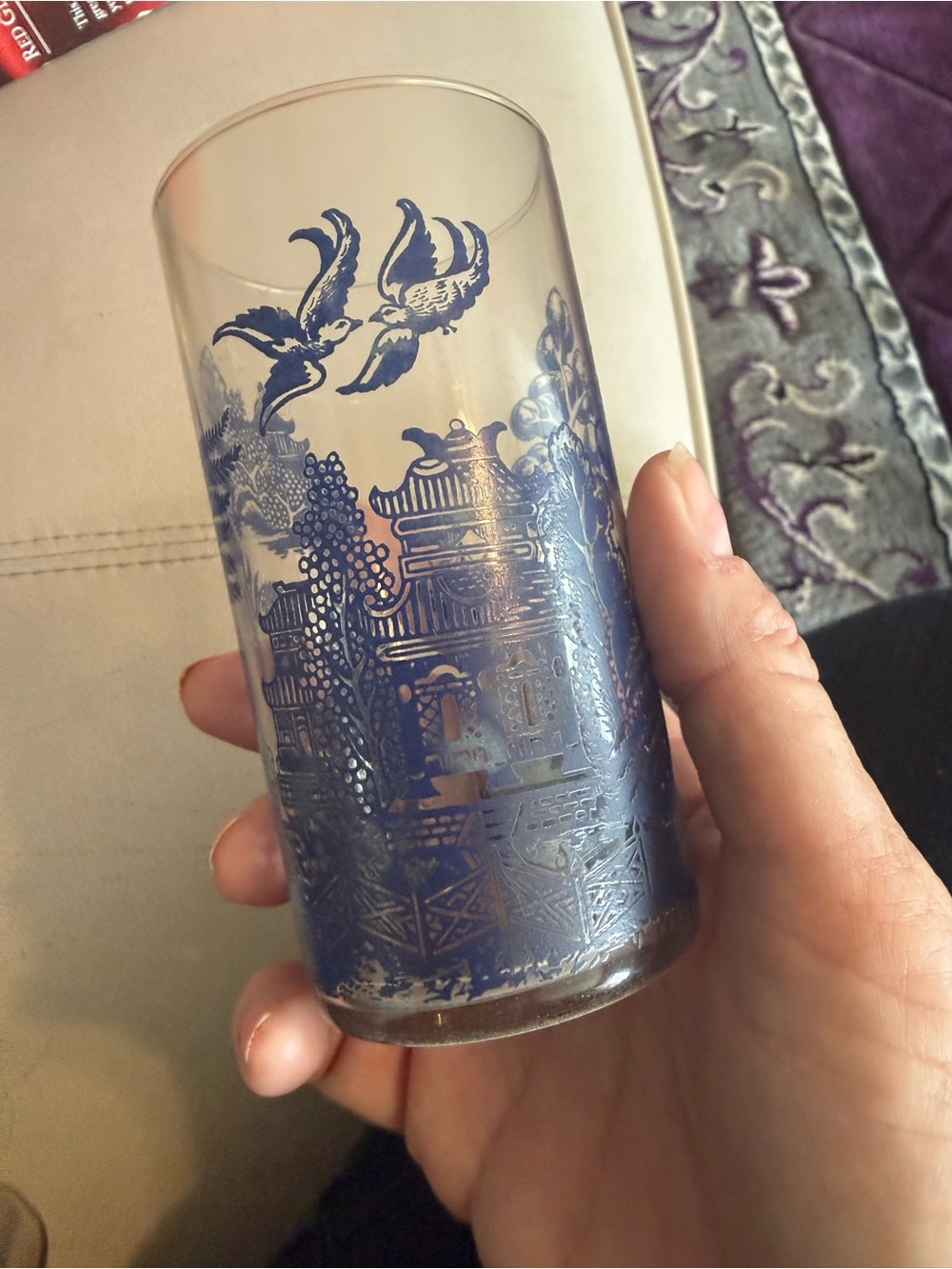 Blue Willow glasses (chinoiserie) - Picture 4 of 11